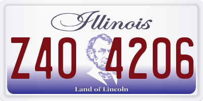 IL license plate Z404206