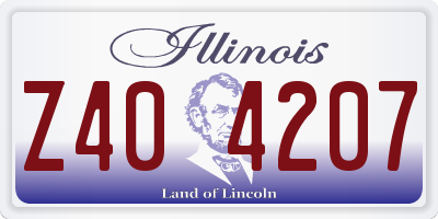 IL license plate Z404207