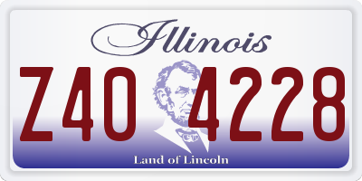 IL license plate Z404228