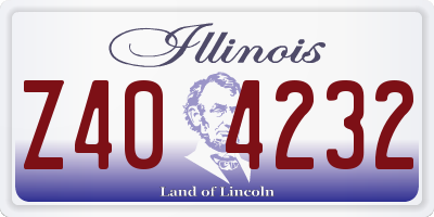 IL license plate Z404232