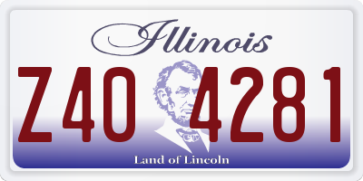 IL license plate Z404281