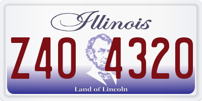 IL license plate Z404320