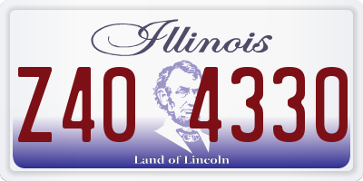 IL license plate Z404330