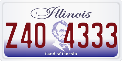 IL license plate Z404333