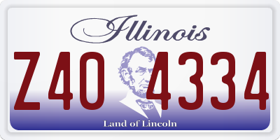 IL license plate Z404334