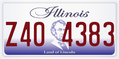 IL license plate Z404383