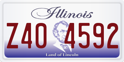 IL license plate Z404592