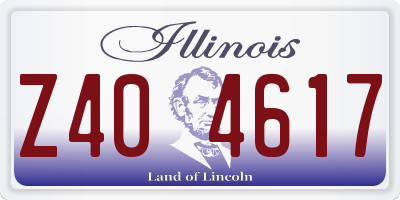 IL license plate Z404617