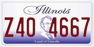 IL license plate Z404667