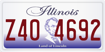 IL license plate Z404692