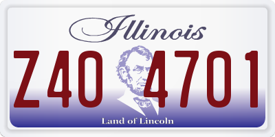 IL license plate Z404701