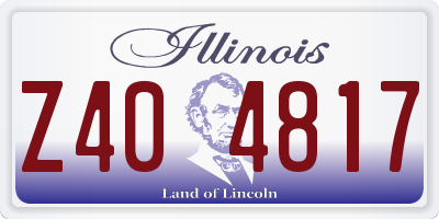 IL license plate Z404817