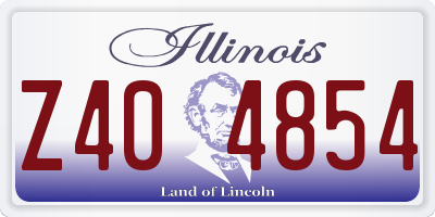 IL license plate Z404854