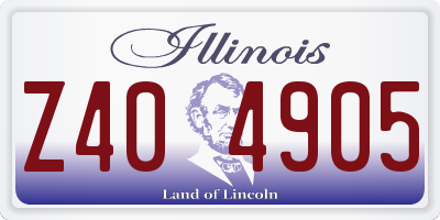 IL license plate Z404905