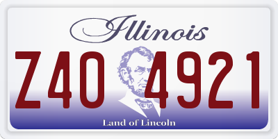 IL license plate Z404921