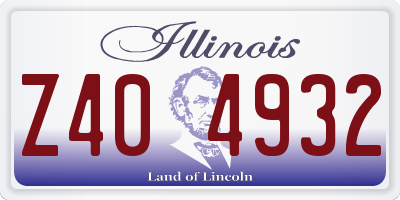 IL license plate Z404932