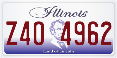 IL license plate Z404962