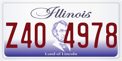 IL license plate Z404978