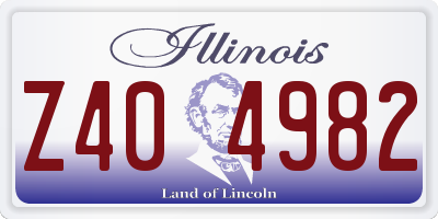 IL license plate Z404982