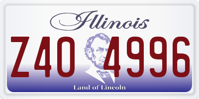 IL license plate Z404996
