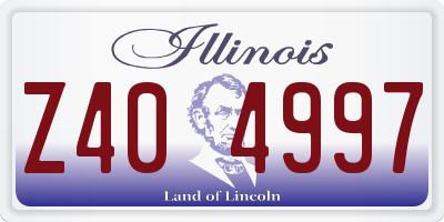 IL license plate Z404997