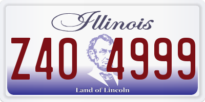IL license plate Z404999
