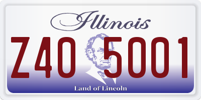 IL license plate Z405001