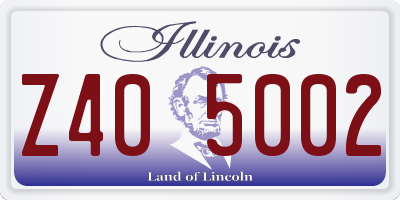 IL license plate Z405002