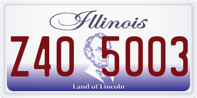 IL license plate Z405003