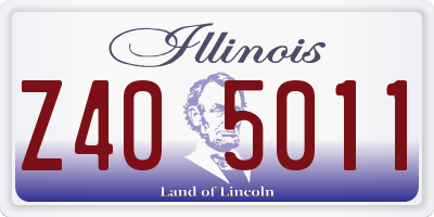 IL license plate Z405011