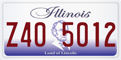 IL license plate Z405012