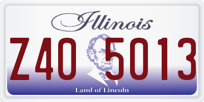 IL license plate Z405013