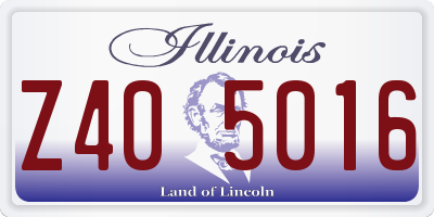 IL license plate Z405016