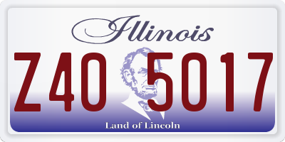 IL license plate Z405017