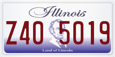 IL license plate Z405019
