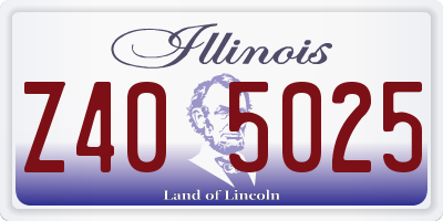 IL license plate Z405025
