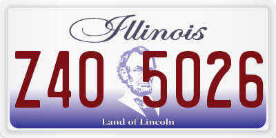 IL license plate Z405026