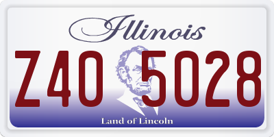 IL license plate Z405028