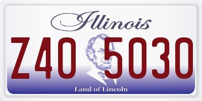 IL license plate Z405030
