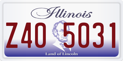 IL license plate Z405031