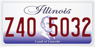 IL license plate Z405032