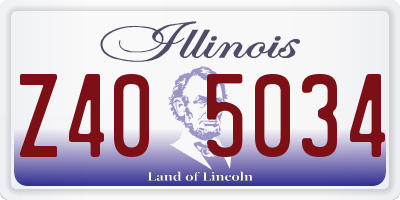 IL license plate Z405034