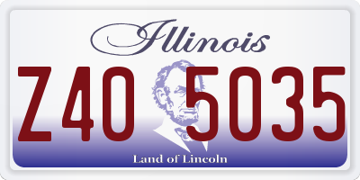IL license plate Z405035