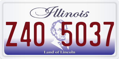 IL license plate Z405037