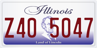 IL license plate Z405047