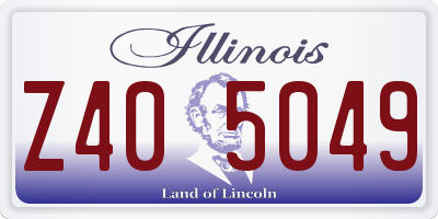 IL license plate Z405049