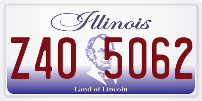 IL license plate Z405062
