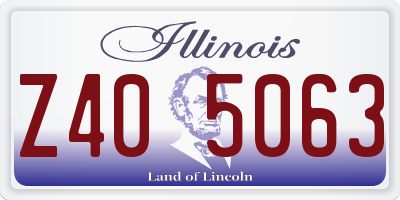 IL license plate Z405063