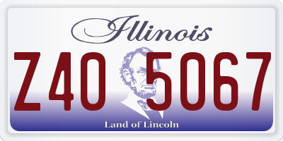 IL license plate Z405067