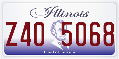 IL license plate Z405068